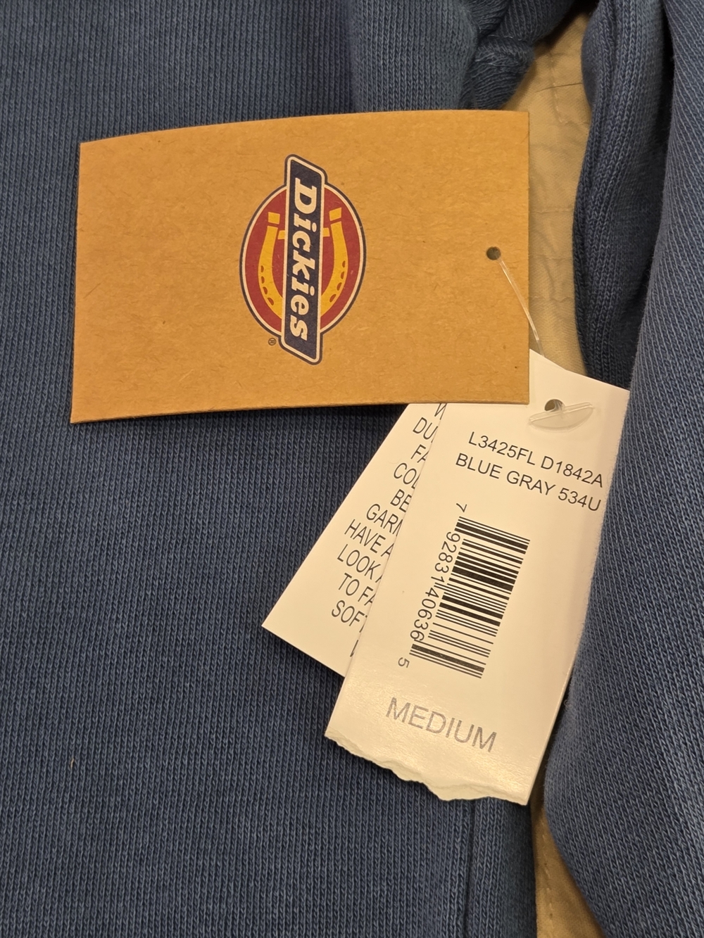 NWT Dickies Men’s Medium Blue Gray Collared Polo Sweatshirt Pullover - Picture 7 of 9